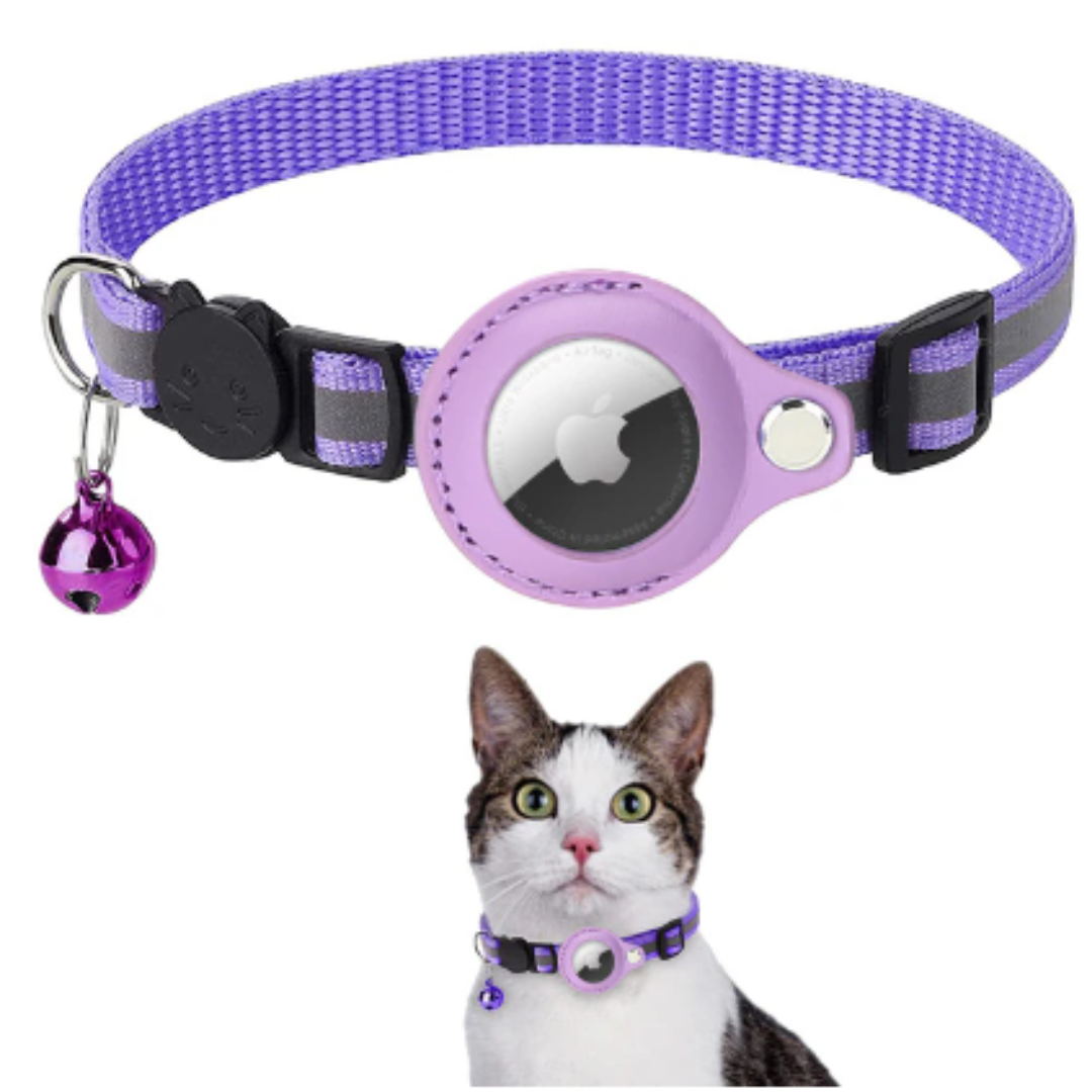 My Trackers Purple Airtag Cat Collar