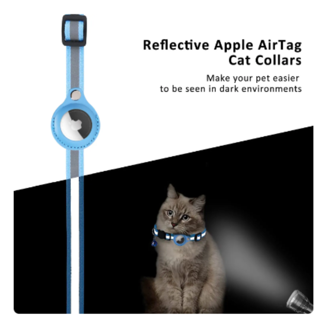 My Trackers Yellow Airtag Cat Collar with Protective Case