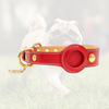 Luxury Leather Airtags Pet Collar - Red