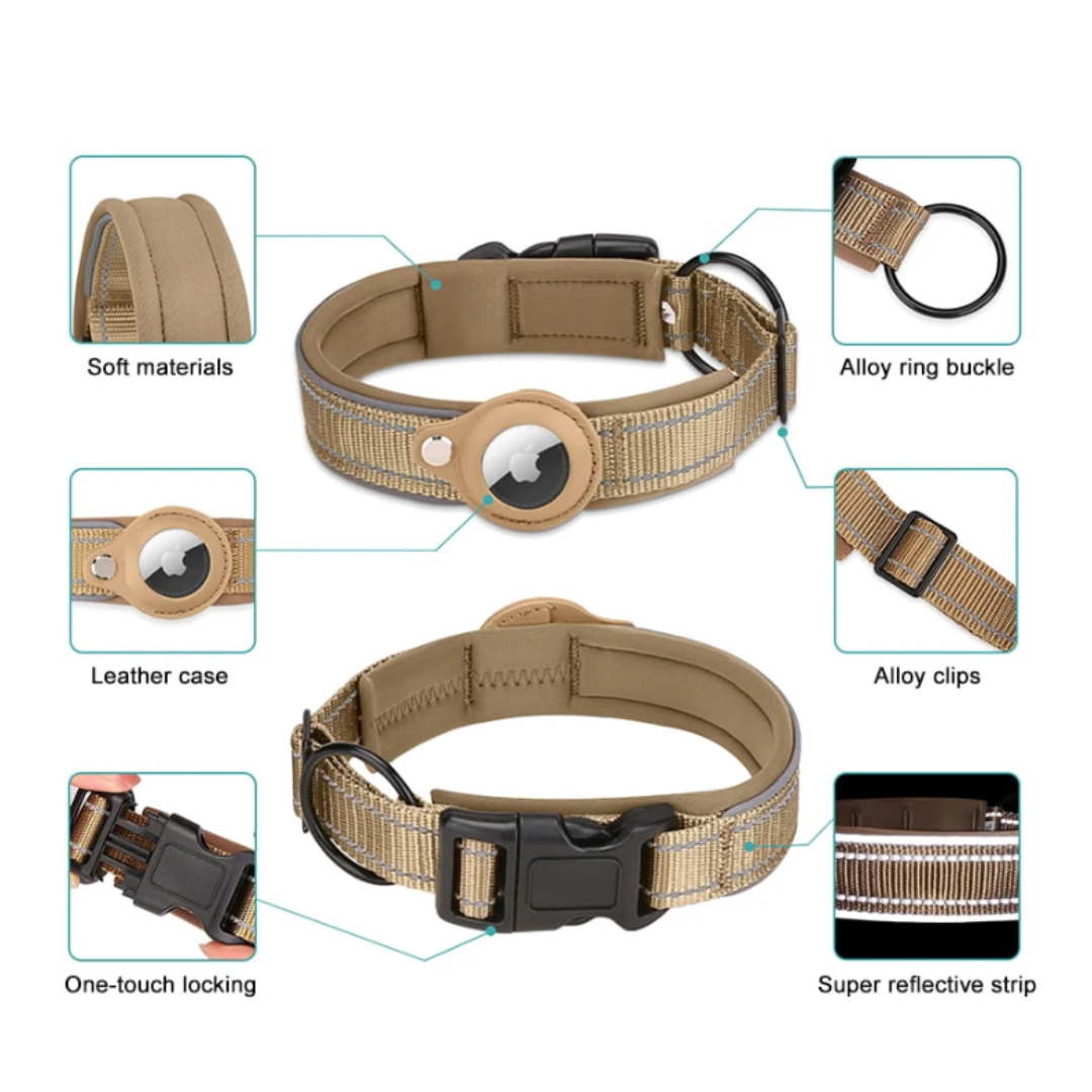 My Trackers Anti-Lost Airtag Pet Collar - Black