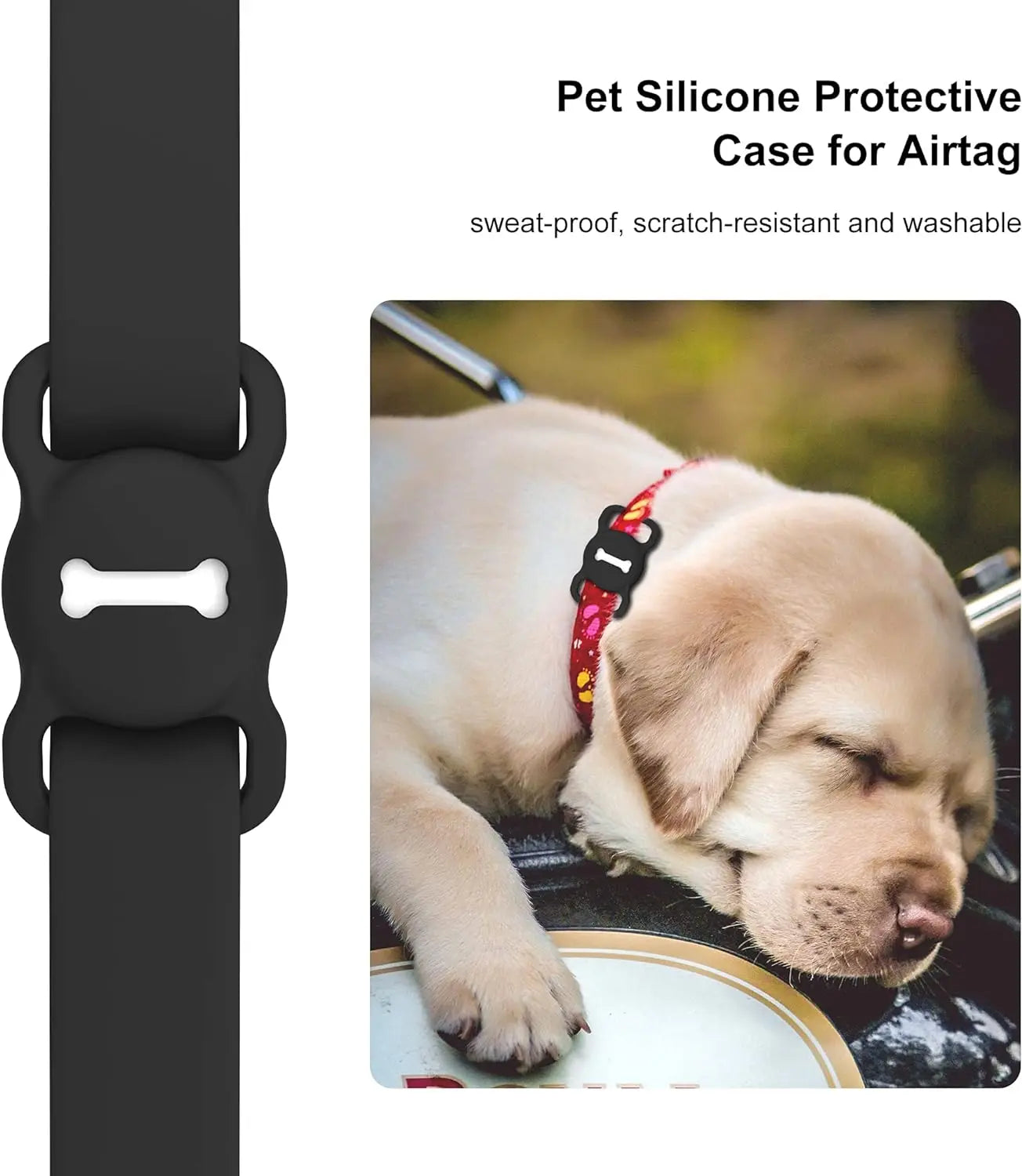 My Tracker Silicone AirTag Dog Collar Holder