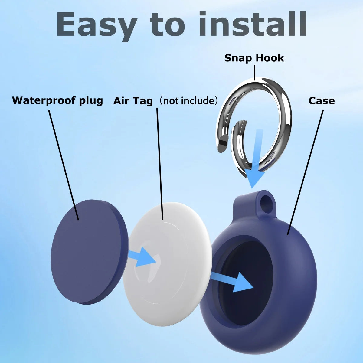 My Trackers Silicone Keychain Protective Cover for Apple Airtags
