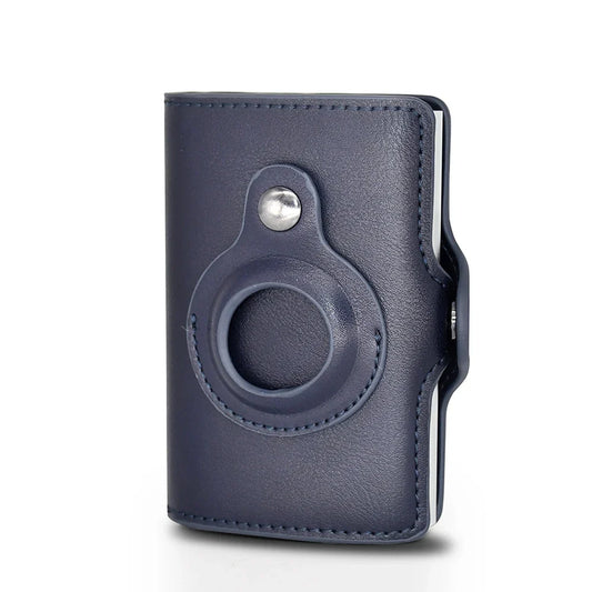 My Trackers RFID Card Holder with AirTag Slot - Black Leather