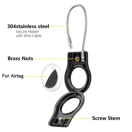 GRWIBEOU Secure Holder for Apple AirTag with Keychain Lock Case