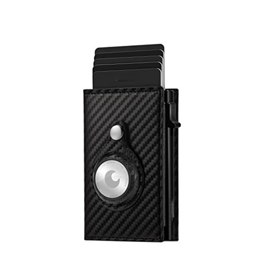 My Trackers Carbon Fiber AirTag Wallet with Pop-Up Access